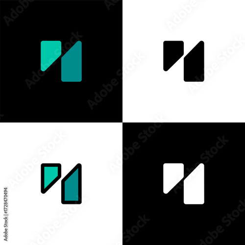 Logo number 4, numeral four, set of four number for your brand name design, vector illustration 10 EPS