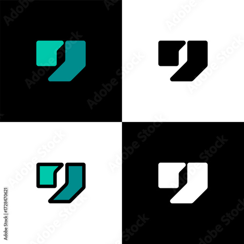 Logo number 9, numeral nine, set of four number for your brand name design, vector illustration 10 EPS