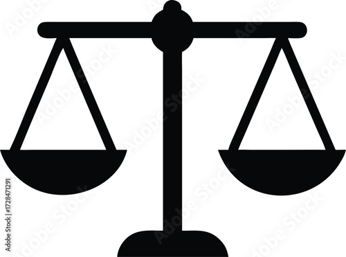 vector illustration of the scales of justice, a legal symbol of law, balance, and equality for the court system