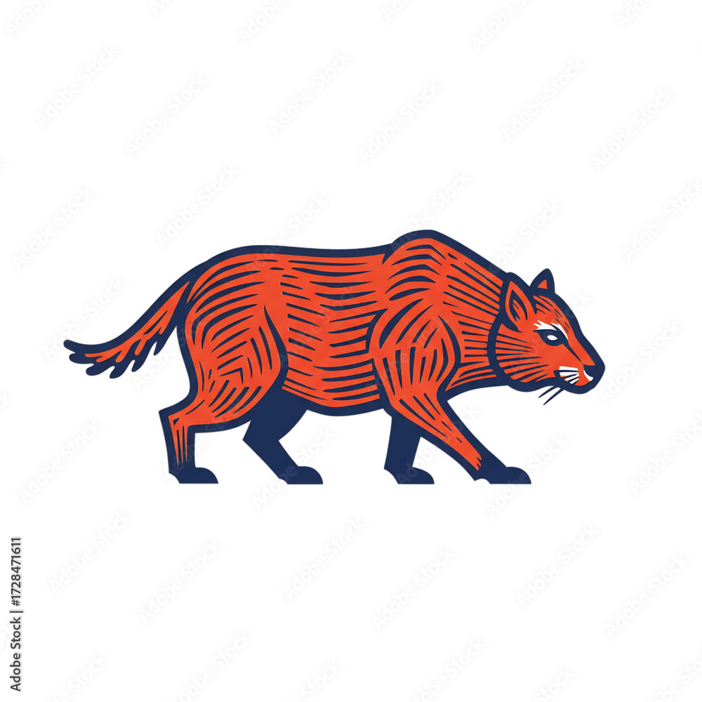 Fototapeta premium Stylized Linocut Animal Print