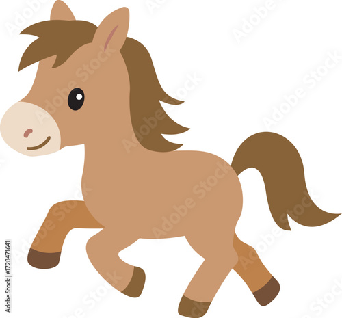 線画のないかわいい馬のベクターイラスト素材
