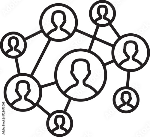 Business Network and Team Connection Icon