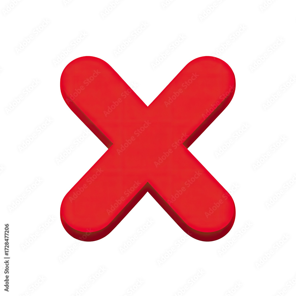 Fototapeta premium Red 3D X on black background