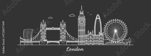 London Skyline Vector Illustration Hand Drawn | Detailed Cityscape Sketch for Posters, Prints, Travel Blogs and Commercial Use
