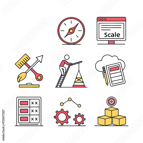 Elastic Growth Collection — Vibrant Minimal Icons for UI/UX on Scalability and Expansion