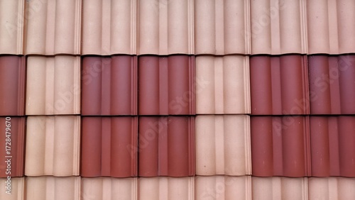 Wallpaper Mural Closeup of a roof with alternating rows of red and beige roof tiles Torontodigital.ca