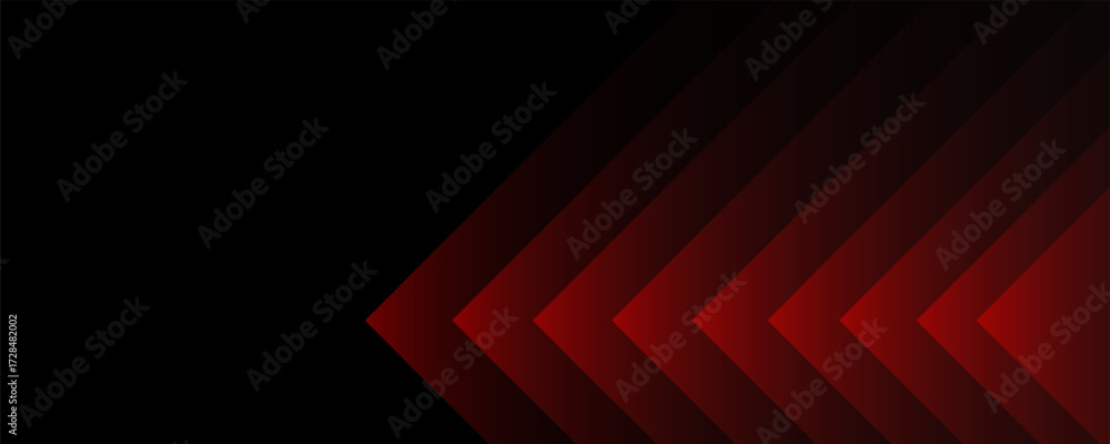 Obraz premium Abstract glowing diagonal arrow lines on red background. Shiny red gradient stripes lines. Modern graphic. Futuristic concept. Horizontal banner template. Vector eps10