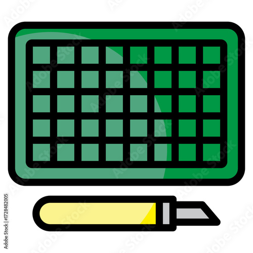 Cutting Mat  Icon Element For Design