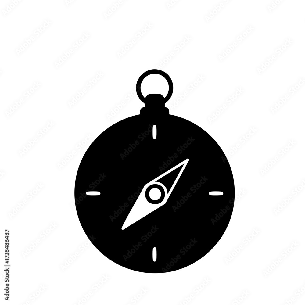 Fototapeta premium Simple Flat Compass Navigation Tool Direction Sign Shape Icon