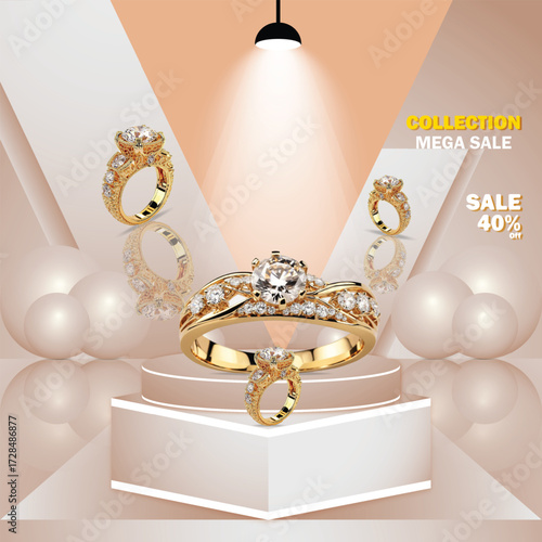 Jewelry collection mega sale podium background
