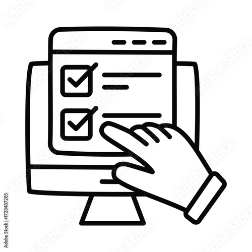 Online Survey Doodle icon EPS 10 File