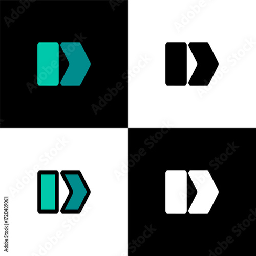 Logo letter D, font alphabet, set of four letter for your brand name design, vector illustration 10 EPS