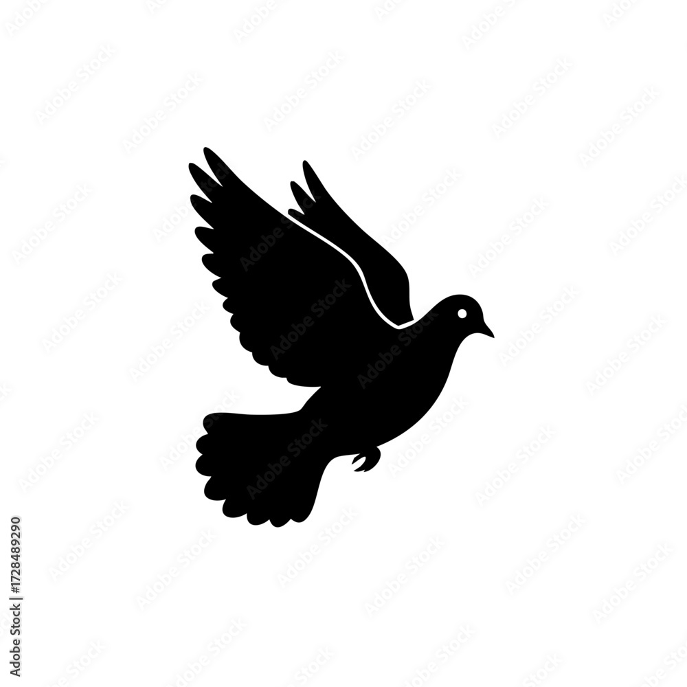 Obraz premium Minimalist Silhouette Dove Bird Freedom Symbol Graphic Element Icon