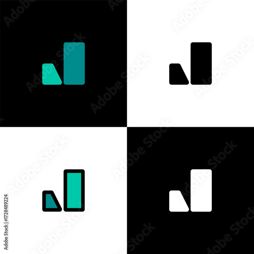 Logo letter J, font alphabet, set of four letter for your brand name design, vector illustration 10 EPS