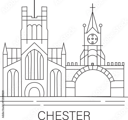 Chester City Line Draw Simple Minimalist