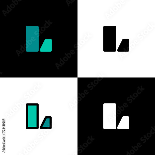 Logo letter L, font alphabet, set of four letter for your brand name design, vector illustration 10 EPS