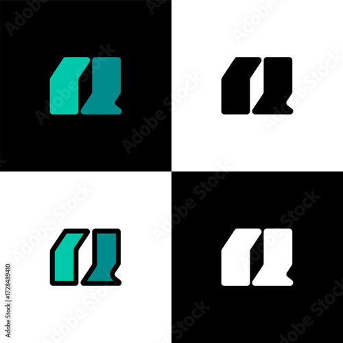 Logo letter Q, font alphabet, set of four letter for your brand name design, vector illustration 10 EPS