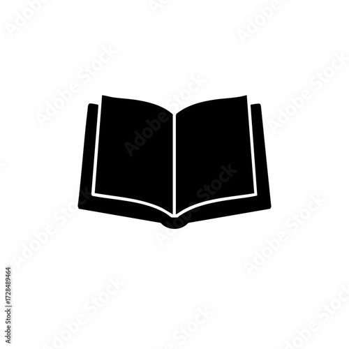 Minimalist Style Open Book Education and Learning Symbol Icon