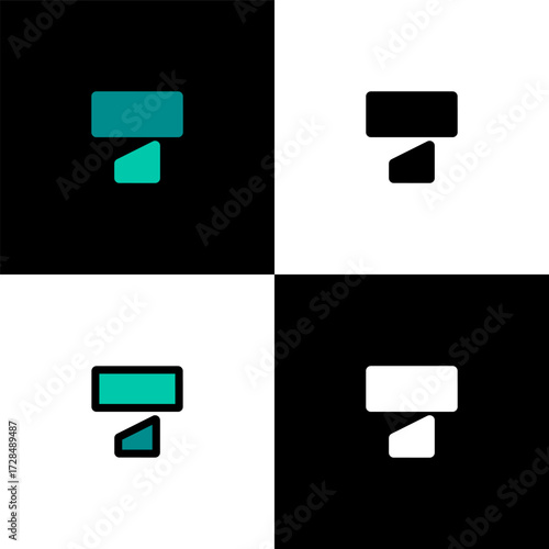 Logo letter T, font alphabet, set of four letter for your brand name design, vector illustration 10 EPS