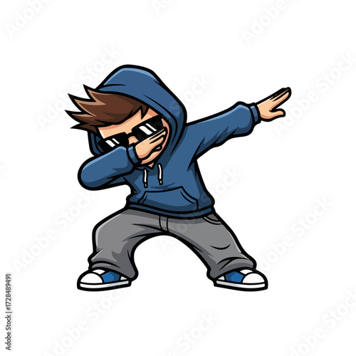 Cartoon character doing a dance pose