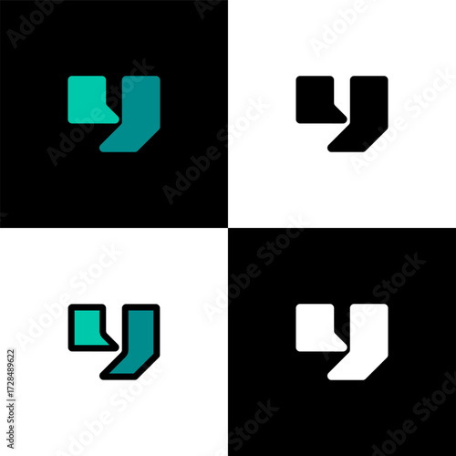 Logo letter Y, font alphabet, set of four letter for your brand name design, vector illustration 10 EPS