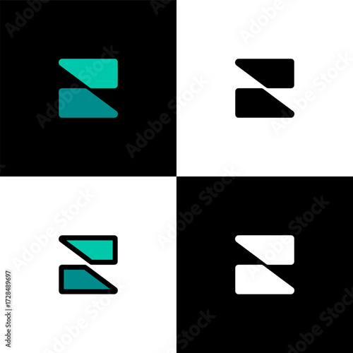 Logo letter Z, font alphabet, set of four letter for your brand name design, vector illustration 10 EPS