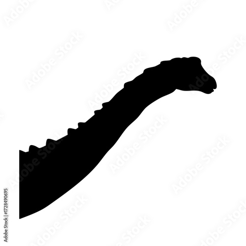 Minimalist Silhouette Brontosaurus Dinosaur Creature Outline Shape Illustration Graphic