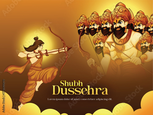 Dusshera vector art illustration Indian festival