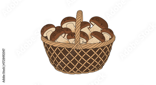 A basket full of delicious porcini mushrooms for a perfect meal.