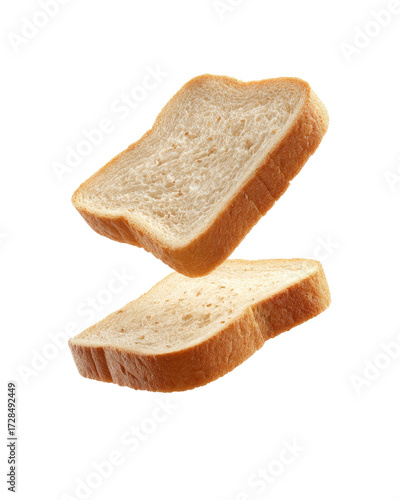Two slices of bread levitating