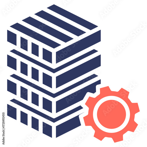 Isometric Data glyph color icon