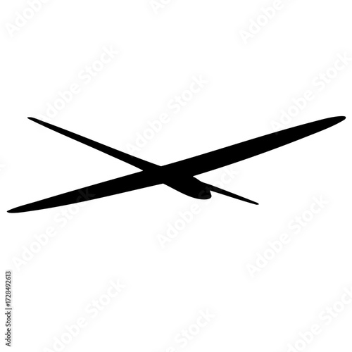 Simple Silhouette Airplane Cross Tail Minimalist Style Aviation Icon