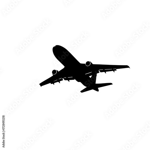 Simple Silhouette Aviation Airplane Transportation Aeroplane Aircraft Flying Travel Symbol Icon