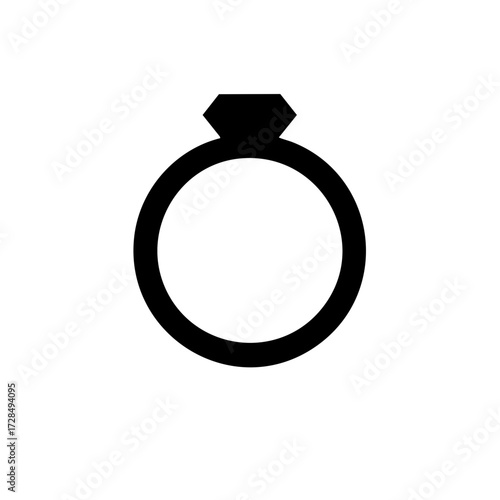 Minimalist Line Art Diamond Engagement Ring Jewelry Store Icon Graphic