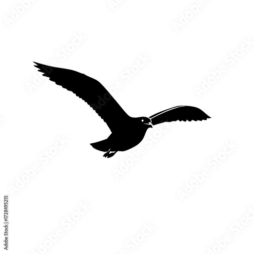 Minimalist Silhouette Flying Bird In The Sky Wildlife Illustration