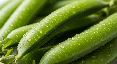 Close Up Fresh Green Peas.