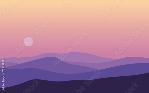 山並みの風景のイラスト