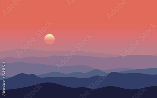 山並みの風景のイラスト
