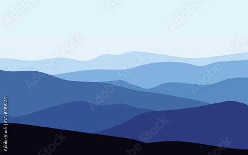 山並みの風景のイラスト