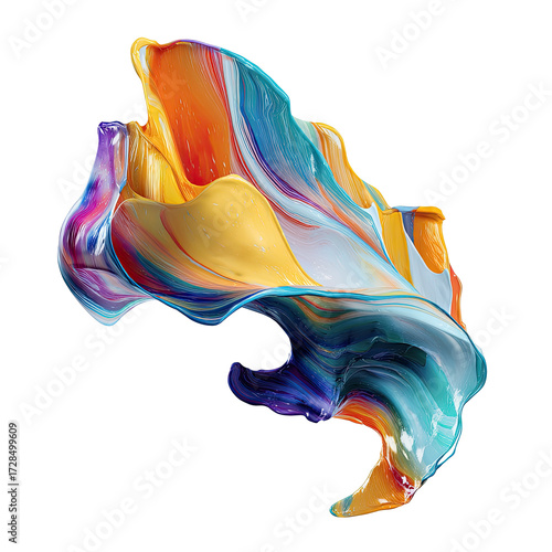 Abstract fluid paint splash