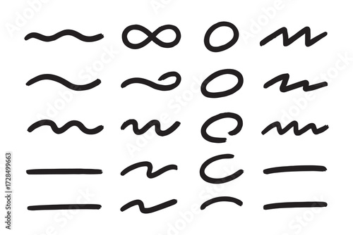 thick bold black continuous strokes collections