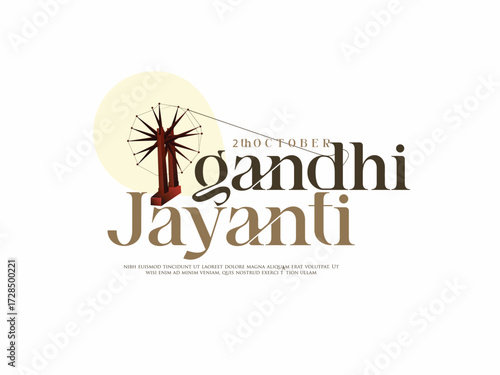 Gandhi Jayenti vector art illustration