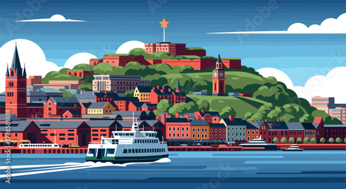 Halifax Vector Travel Poster, Cinematic Minimal Landscape Art