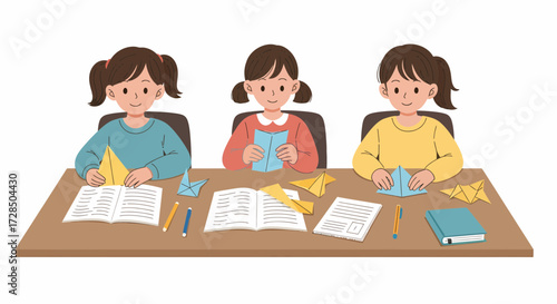 Creative Youngsters Enjoying Crafts And Education Together In Class