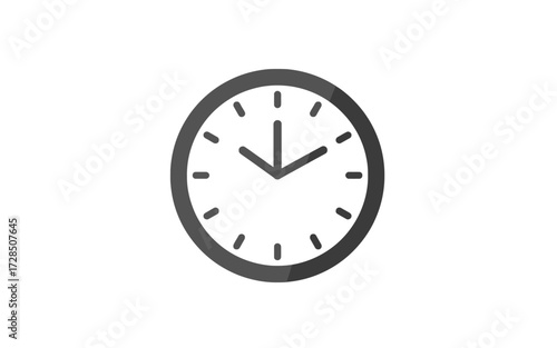 A simple, minimalist analog clock face showing the time as approximately 10:10.