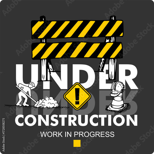 Under Construction board and poster vector