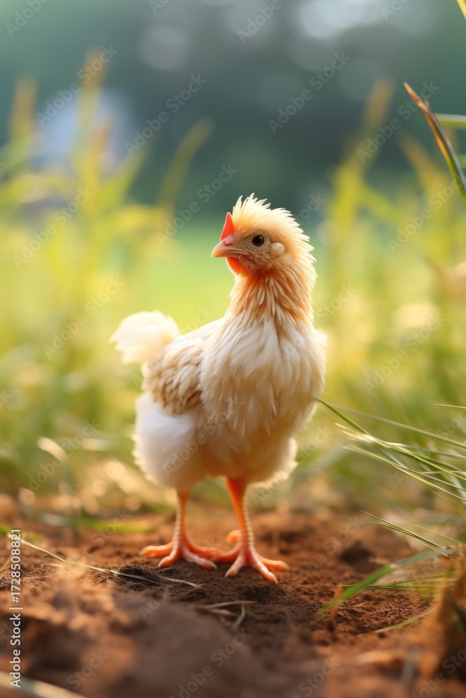 Fototapeta premium Chicken on the meadow