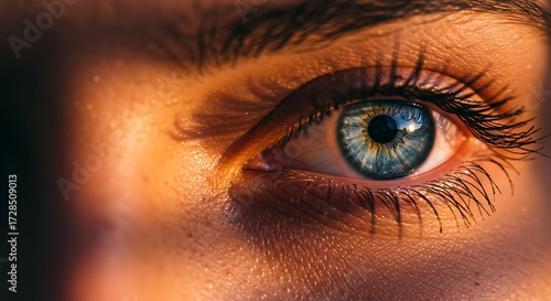 Closeup blue eye detail