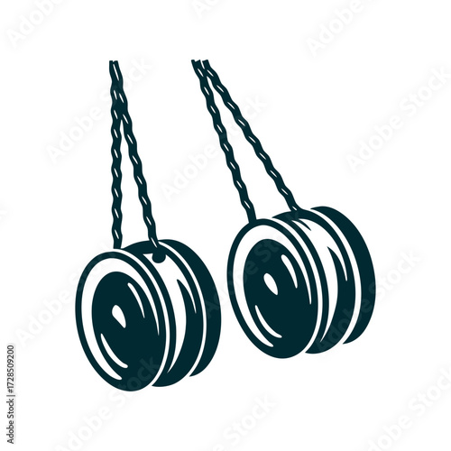 Eskimo Yo-Yo: Traditional Inuit Game Illustration Eskimo Yo Yo Two identical weighted sealskin balls on strings swinging outwards