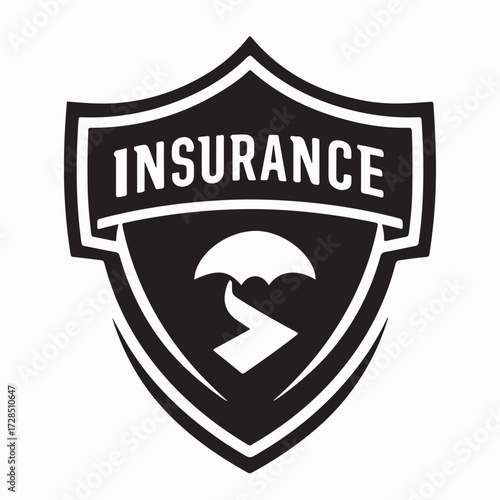 Medical Life Insurance Logo in Shield Shape Vector isolated on white background